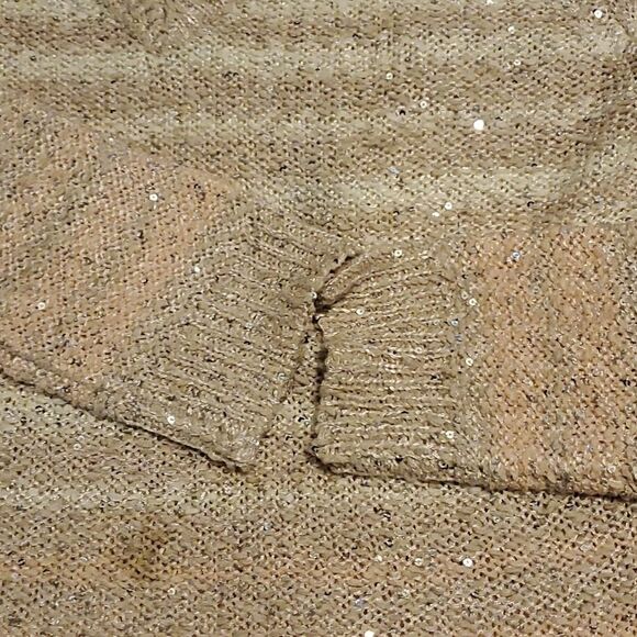 Liz claiborne cream long sleeve sequins sweater womens Large - Picture 5 of 9